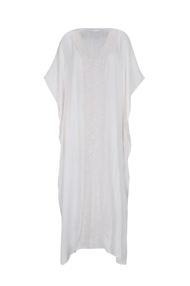 Beaded Sequin Thobe White Sequin