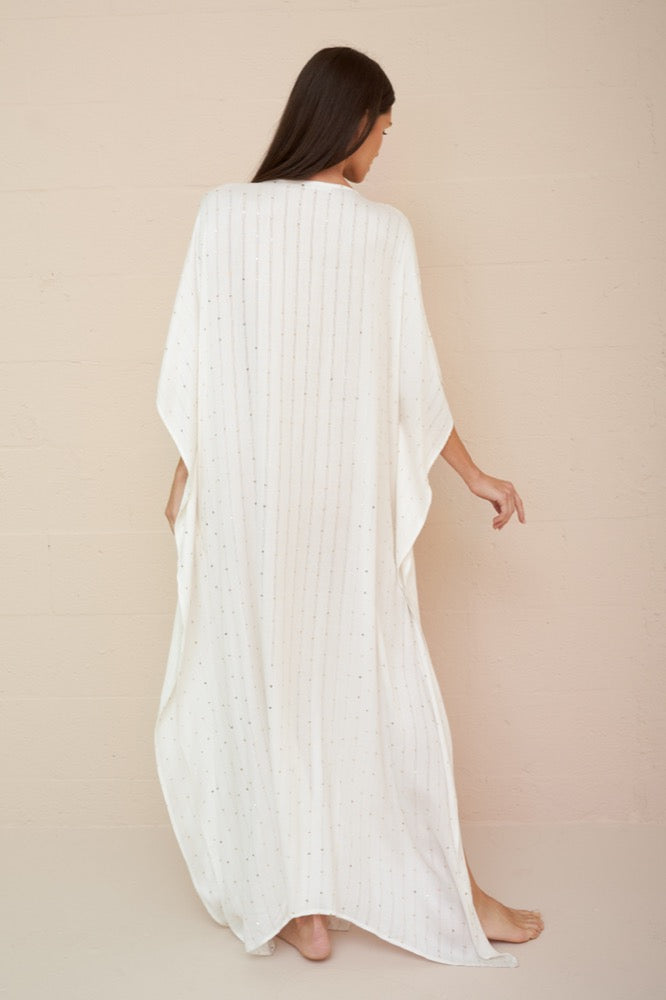 Beaded Sequin Thobe White Sequin