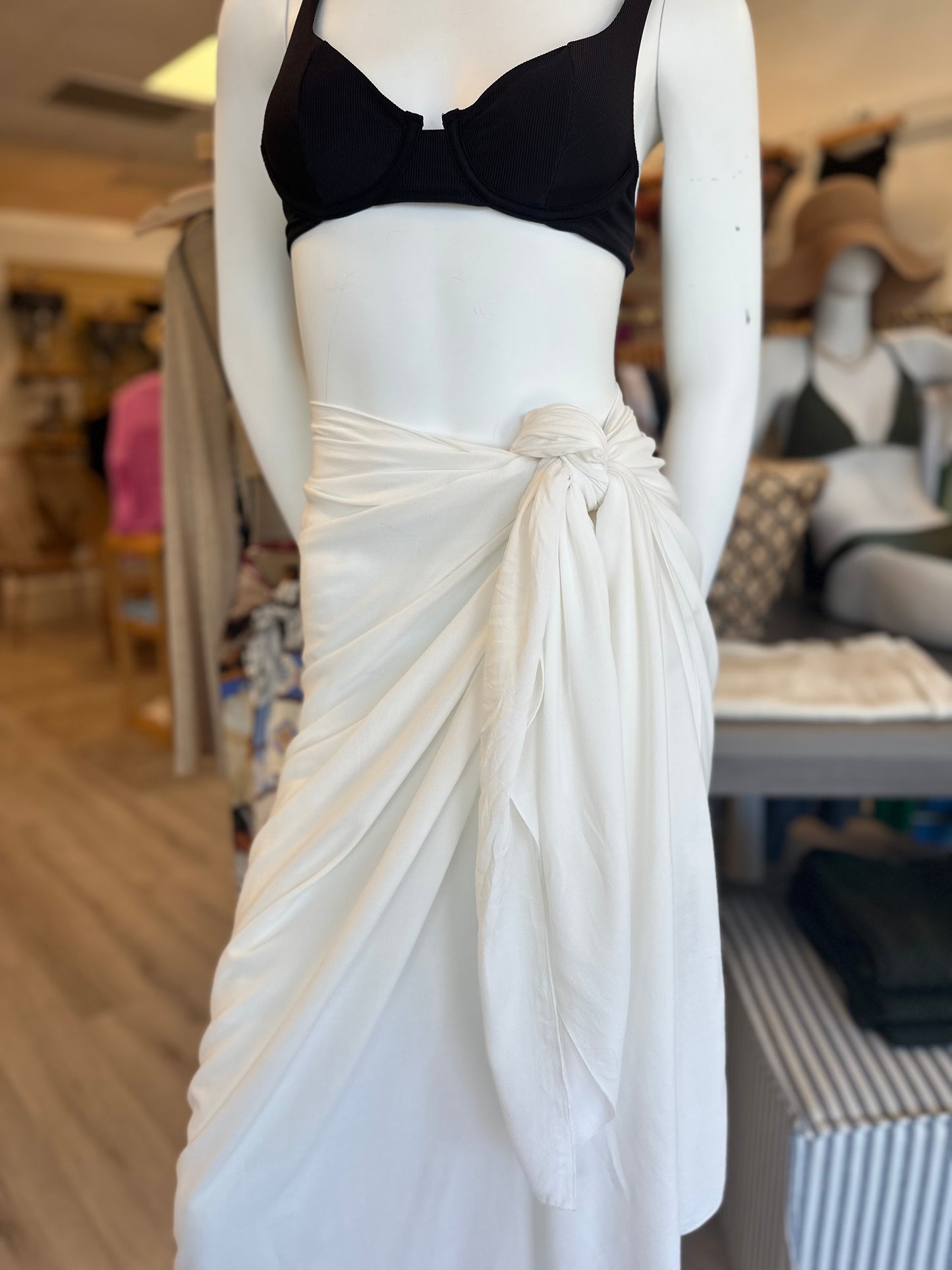 Large White Crepe Sarong