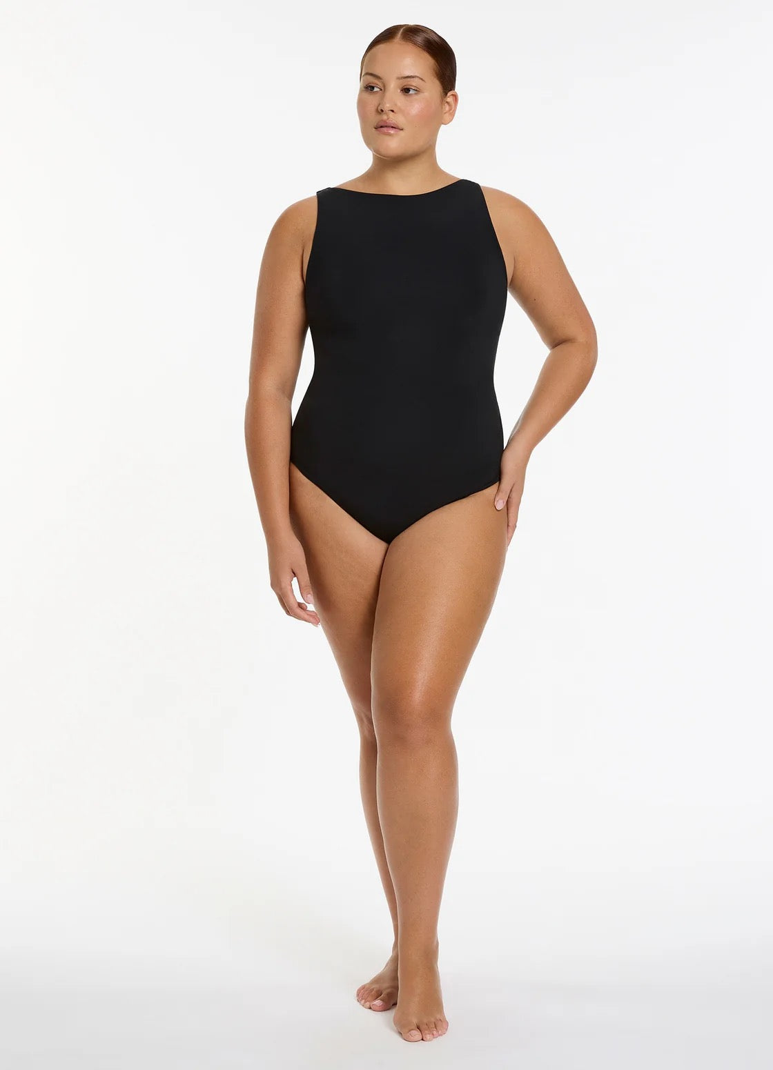 Jetset Boat Neck One Piece Black