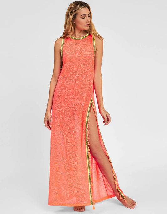 Tassel Slit Dress Watermelon
