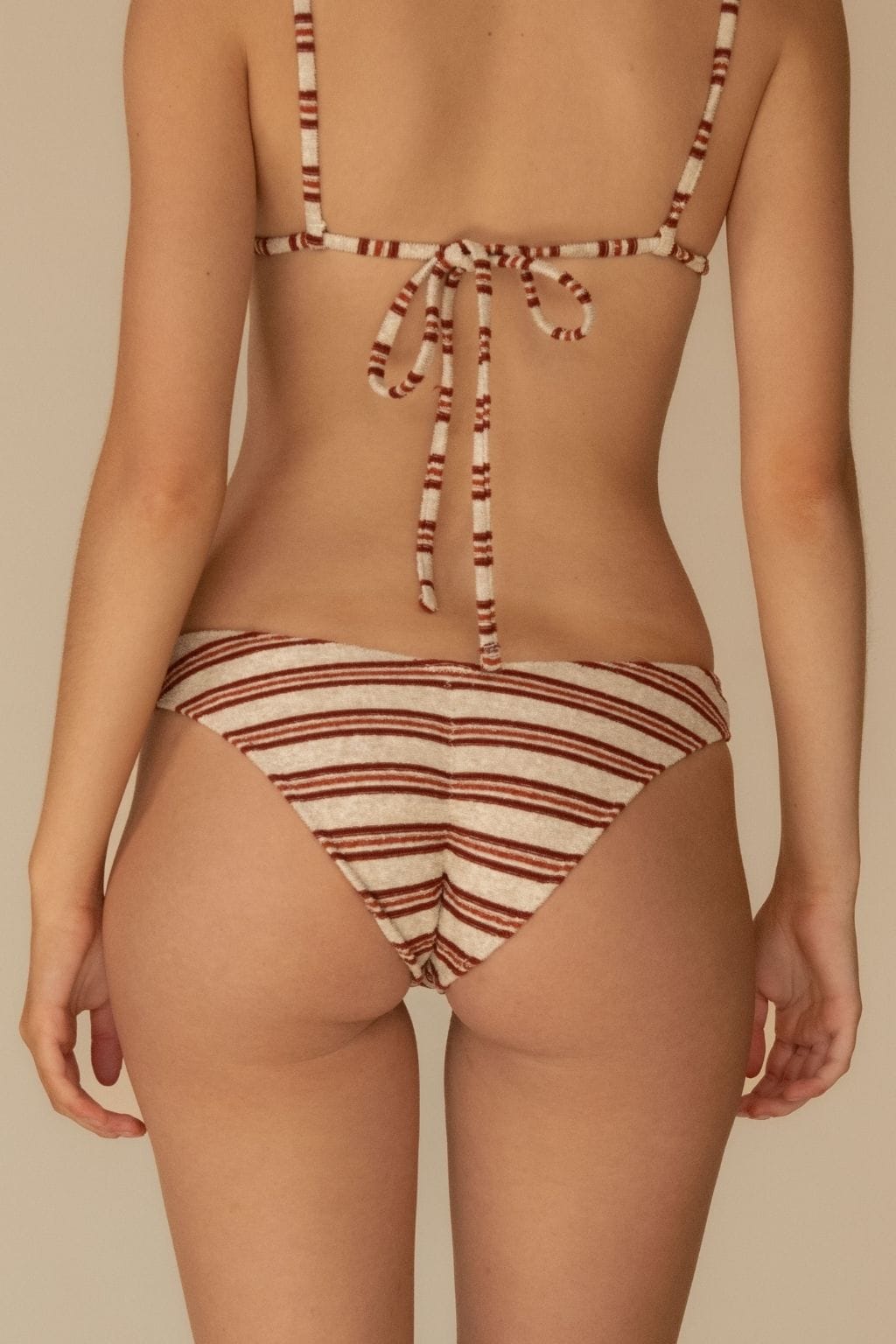 Joan Stripe Lulu (Zig-Zag Stitch) Bikini Bottom — styled view | Belle Mar Swim