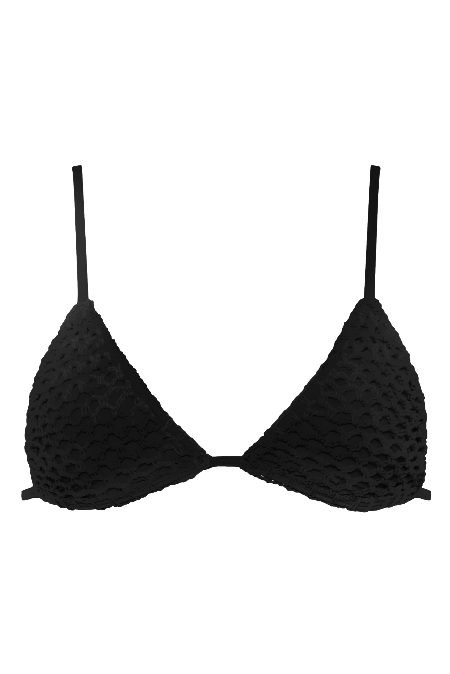 Baja Crochet Top Black in black — back view | Belle Mar Swim