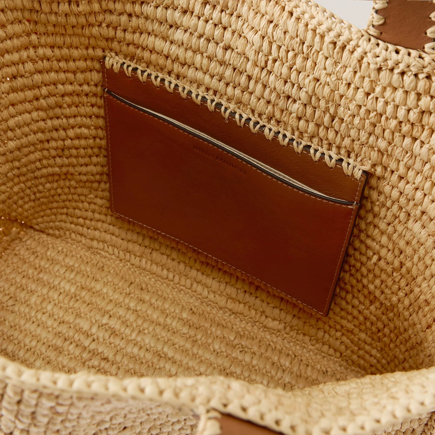 Liyoni Raffia Crochet Tote Natural/Cotton