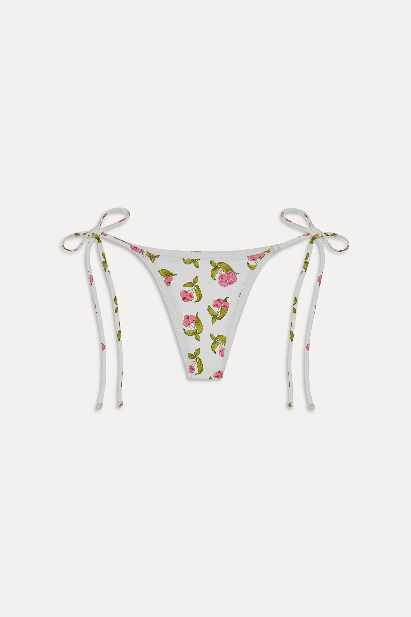 Mackenzie Beaded Cheeky Bikini Bottom Cherry Picked in pink — view 7 | Belle Mar Swim