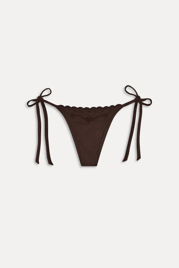 Mackenzie Suede String Bikini Bottom Desert Suede