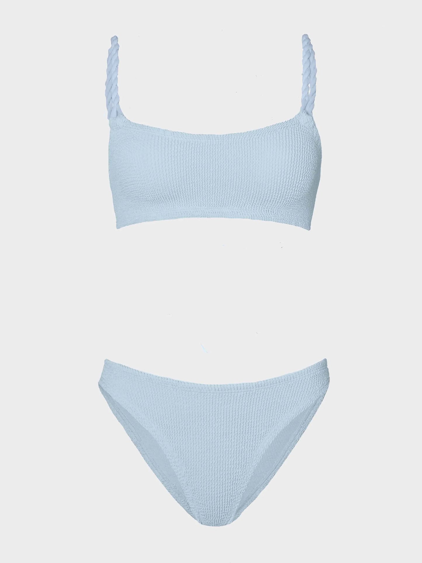 Phoebe Bikini Metallic Ice Blue in blue — alternate view | Belle Mar Swim