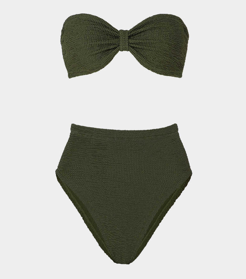 Ruby Bandeau Bikini Metallic Khaki