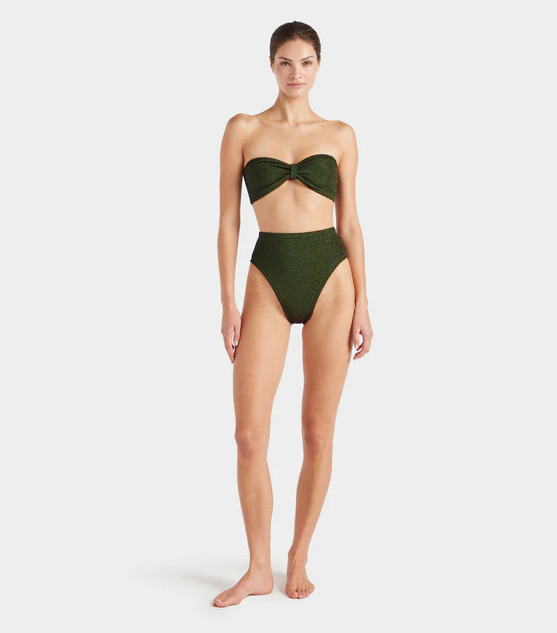 Ruby Bandeau Bikini Metallic Khaki