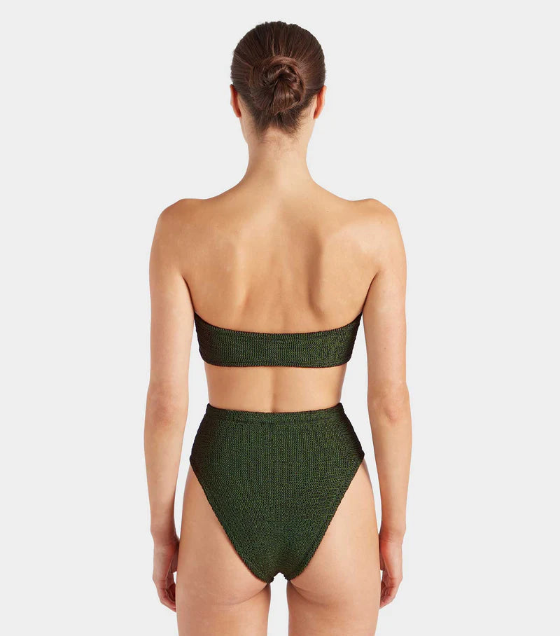 Ruby Bandeau Bikini Metallic Khaki