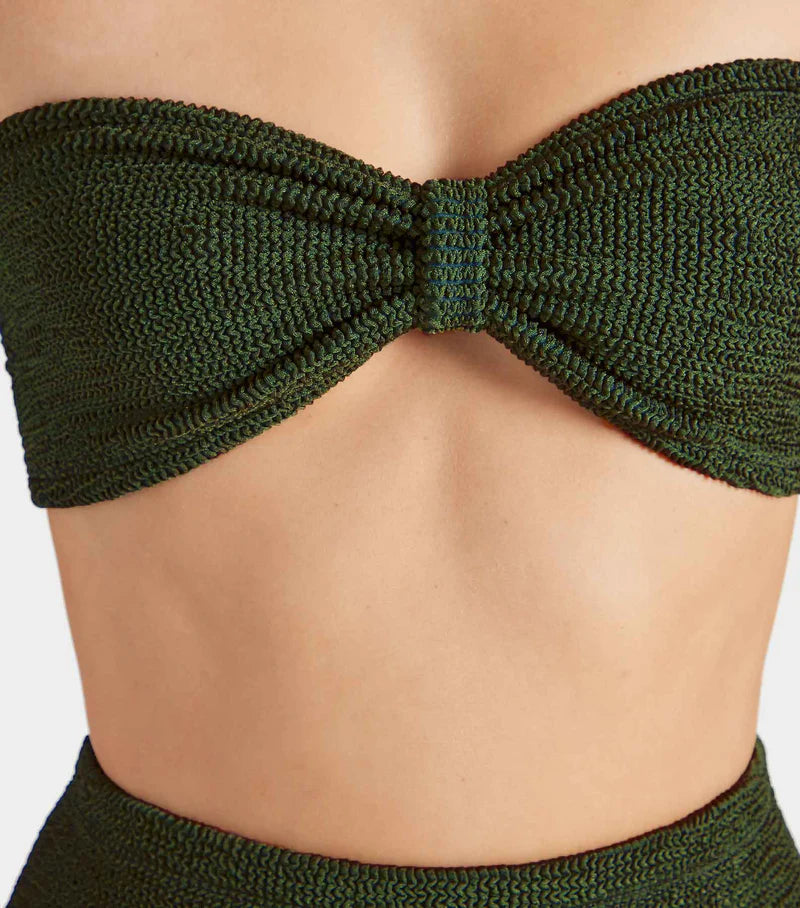 Ruby Bandeau Bikini Metallic Khaki