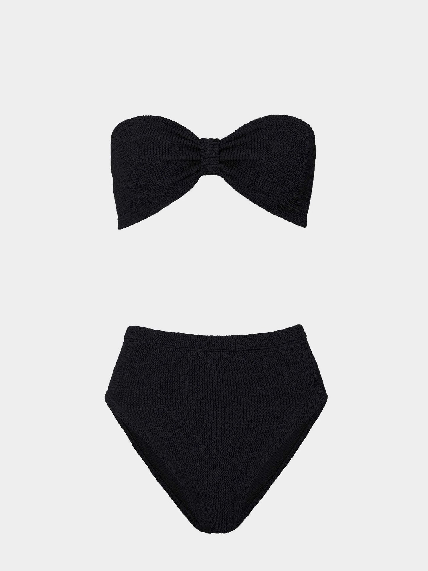 Ruby Bandeau Bikini Black in black — close-up | Belle Mar Swim