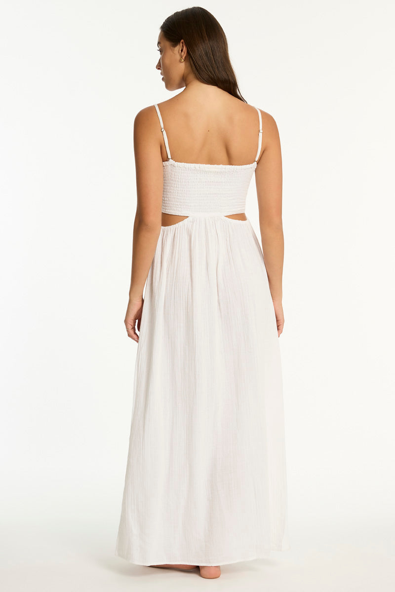 Sunset Cutaway Bandeau Dress White