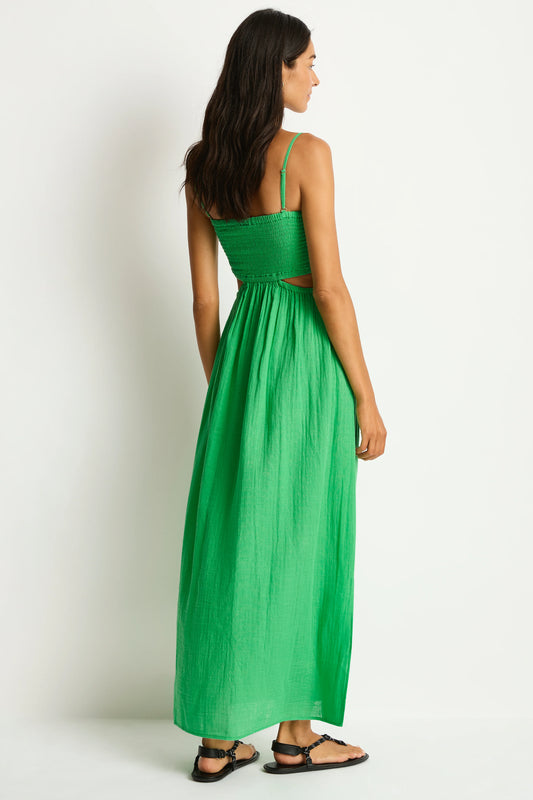 Sunset Cutaway Bandeau Dress Kelly Green