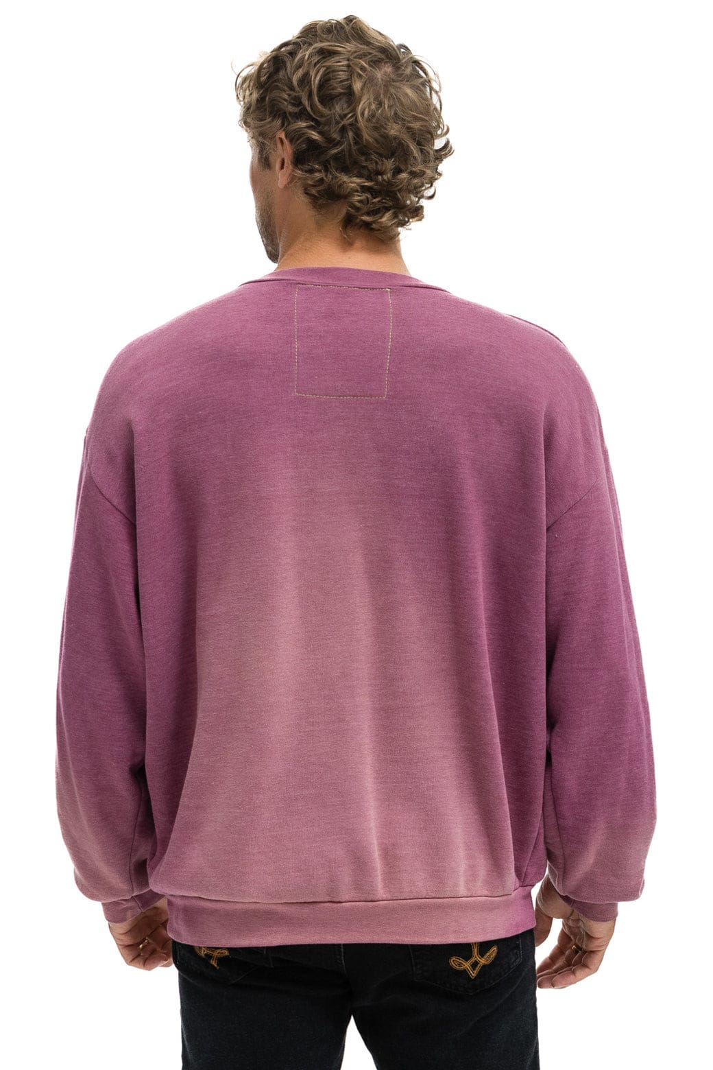 Surf Racer Relaxed Crew Faded Berry in purple — view 8 | Belle Mar Swim