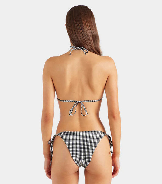 Gingham Seersucker Sabrina Bikini Black Gingham
