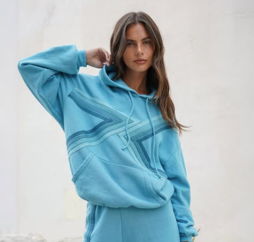 Blaze Pullover Hoodie Relaxed Aqua/Aqua