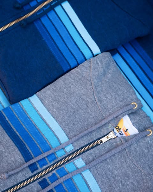 5 Stripe Hoodie Navy/Blue