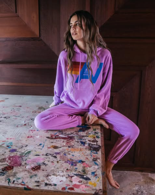 Logo Pullover Relaxed Hoodie Neon Purple