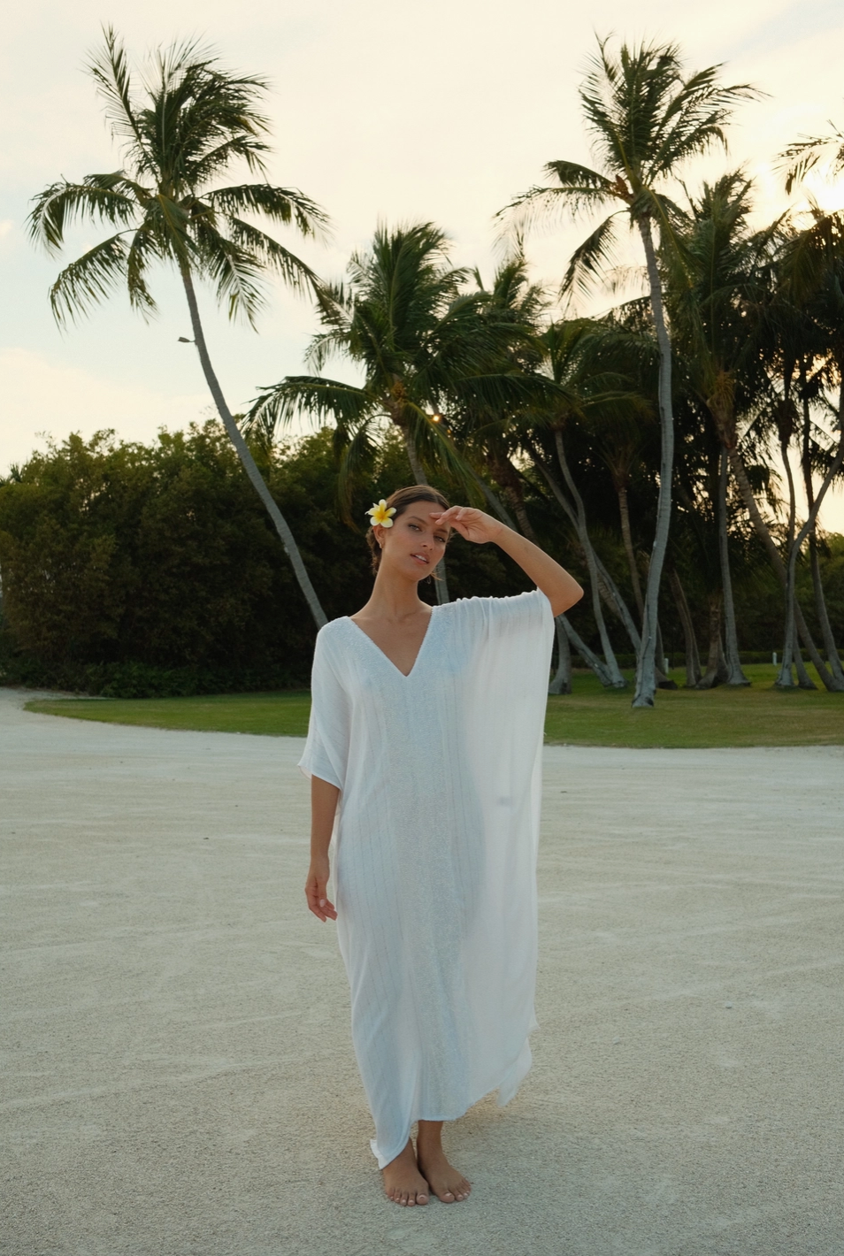 Beaded Sequin Thobe White Sequin