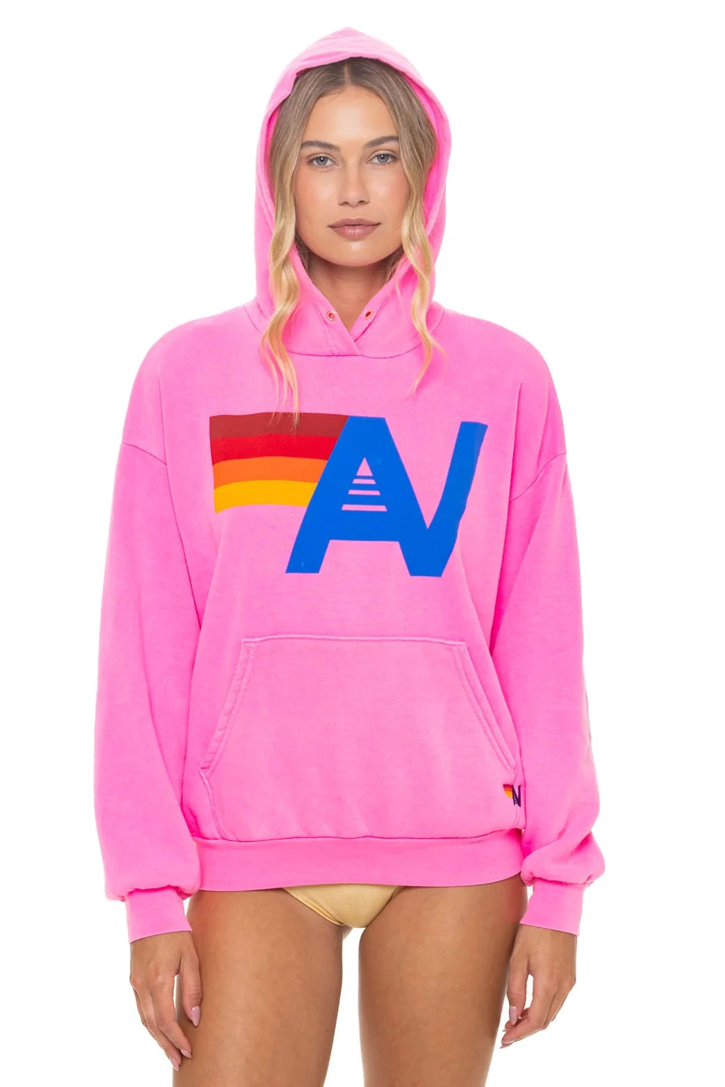 Logo Pullover Relaxed Hoodie Neon Pink