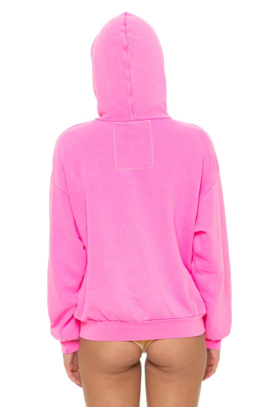Logo Pullover Relaxed Hoodie Neon Pink