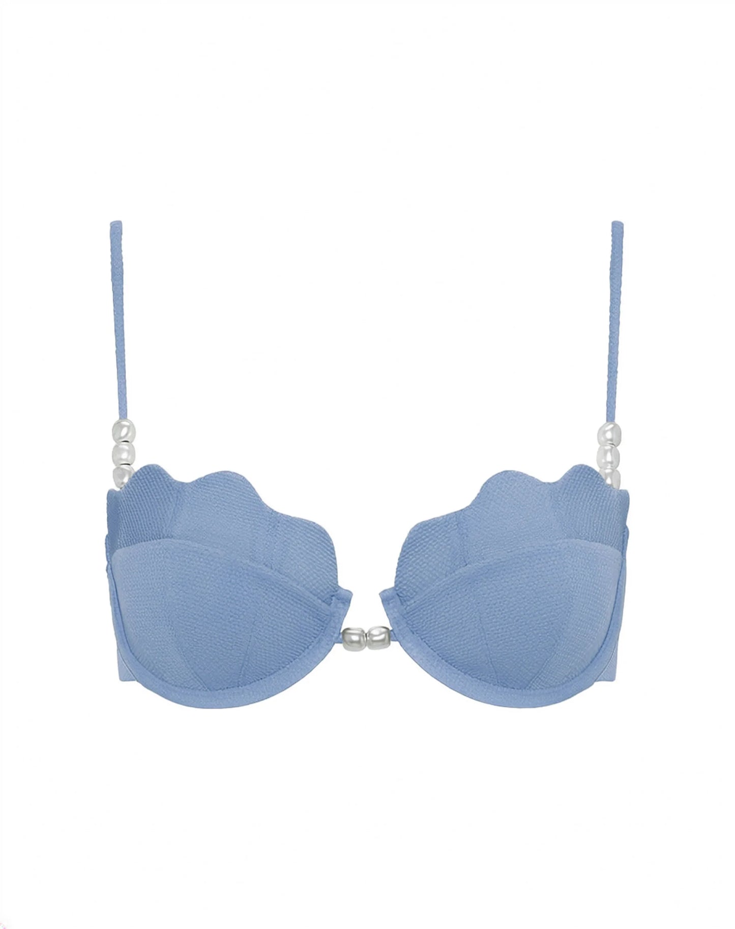 Sunrise Shell Top Chambray in blue — view 10 | Belle Mar Swim