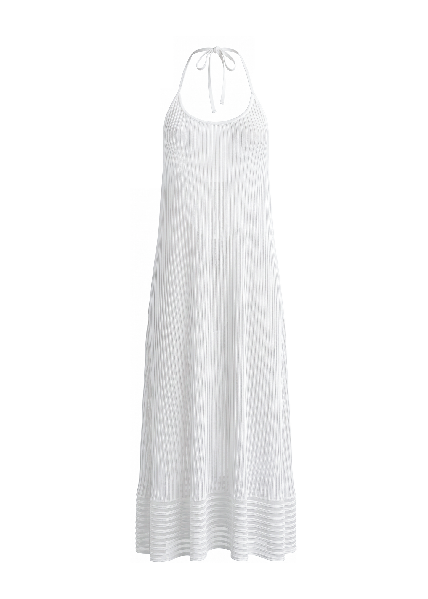 Callisto Dress Sheer Stripe Optic White - product