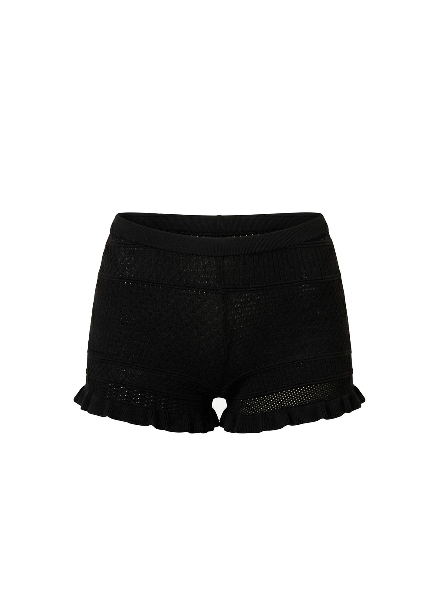 Milena Short Pointelle Patchwork Noir - product