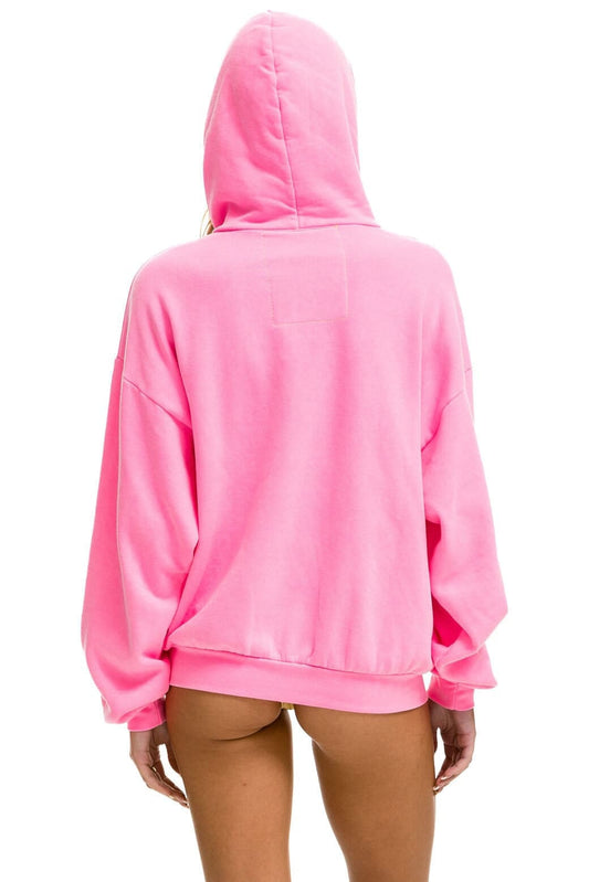 Lover Relaxed Pullover Hoodie Neon Pink back