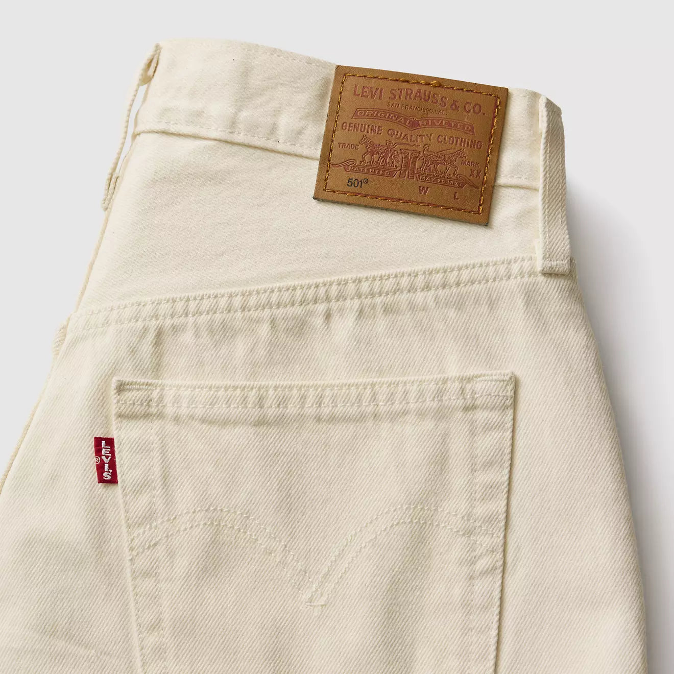 501 Mid Thigh Short Ecru Booper White