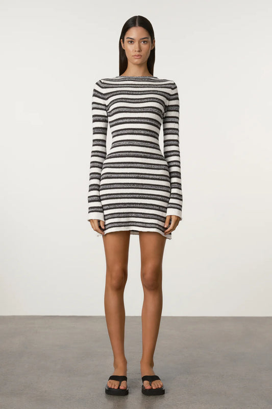 Marle Stripe Textured Knit Mini Dress