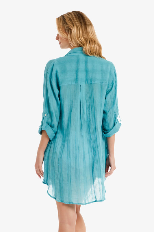 Relaxed Shirt Dress Coastal Blue