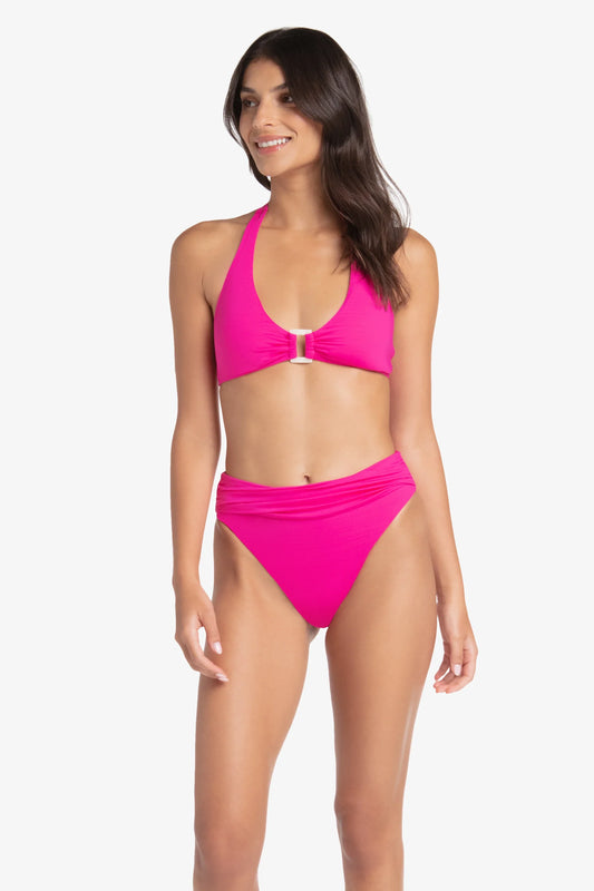 Shirred Bottom Textured Lotus Pink