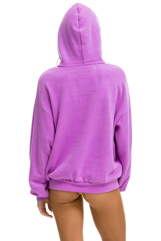 Logo Pullover Relaxed Hoodie Neon Purple