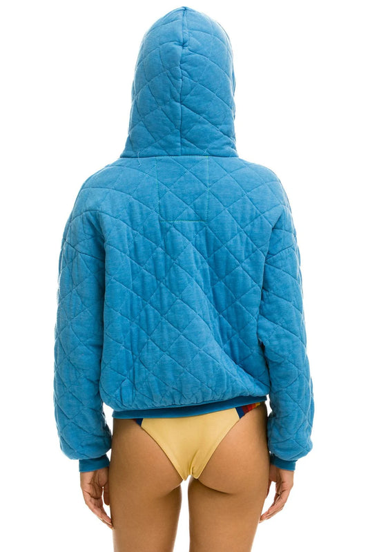 Quilted Zip Hoodie Relaxed Ocean
