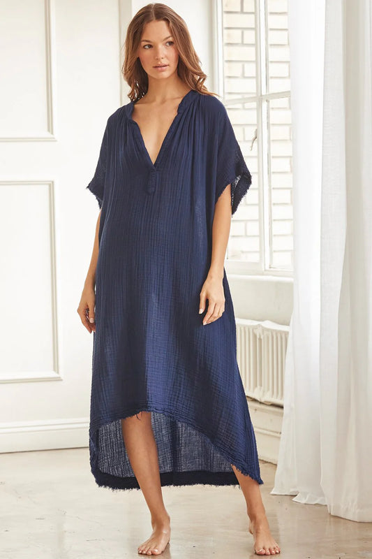 Tunisia Caftan Lightweight Gauze Pacific