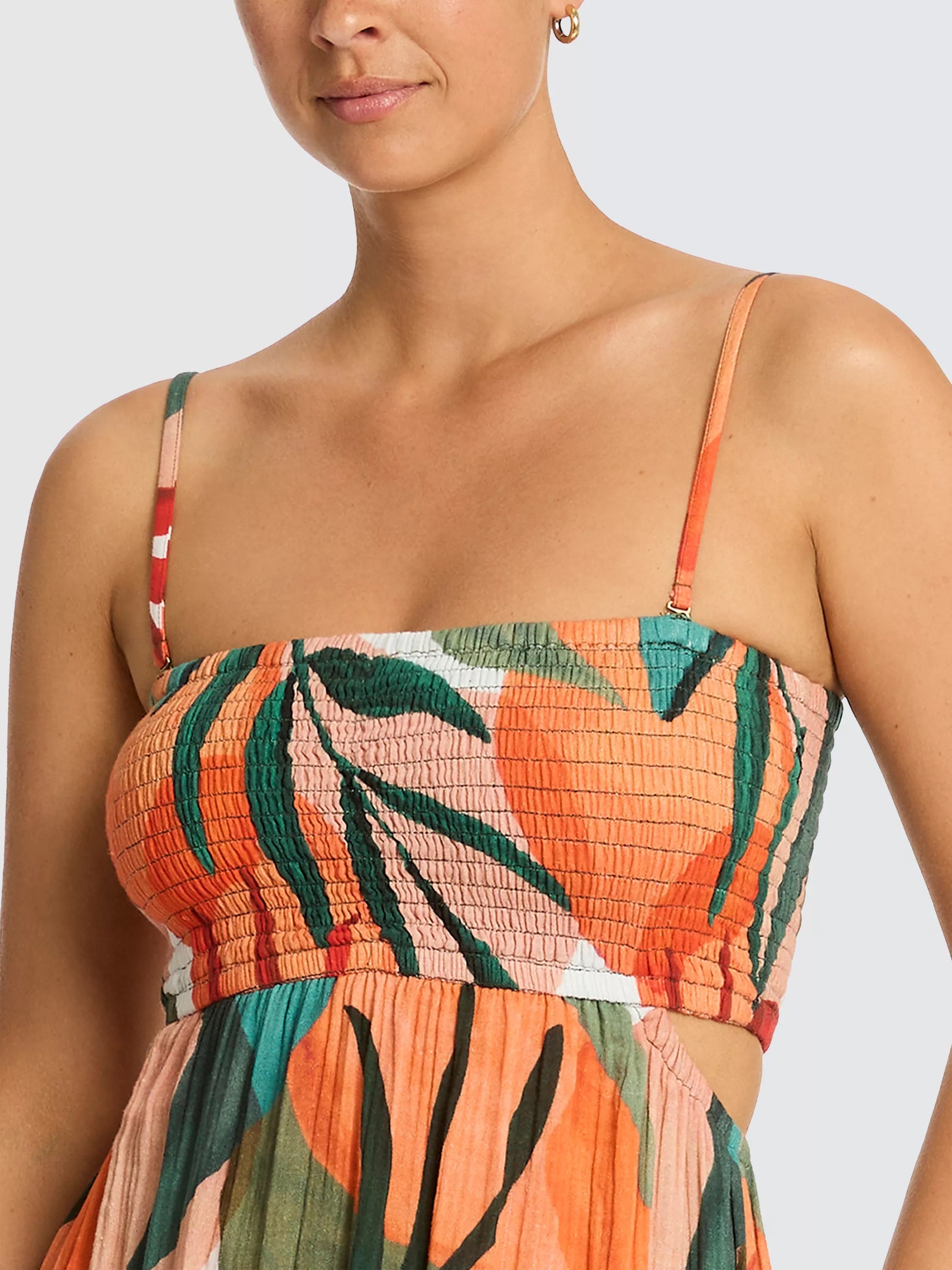 Tropaluxe Cutaway Bandeau Dress — detail view | Belle Mar Swim