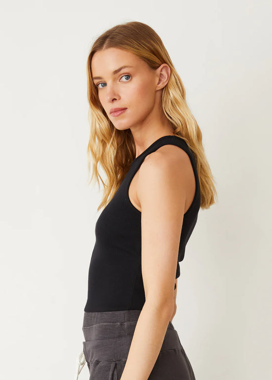 Supimaluxe Rib High Neck Tank in Black