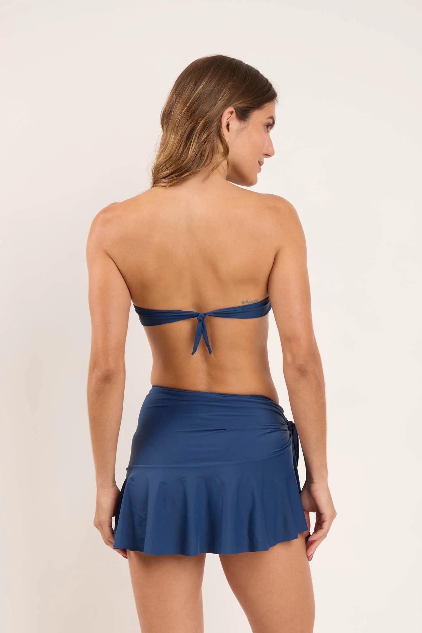 Mini Skirt Navy in navy — detail view | Belle Mar Swim