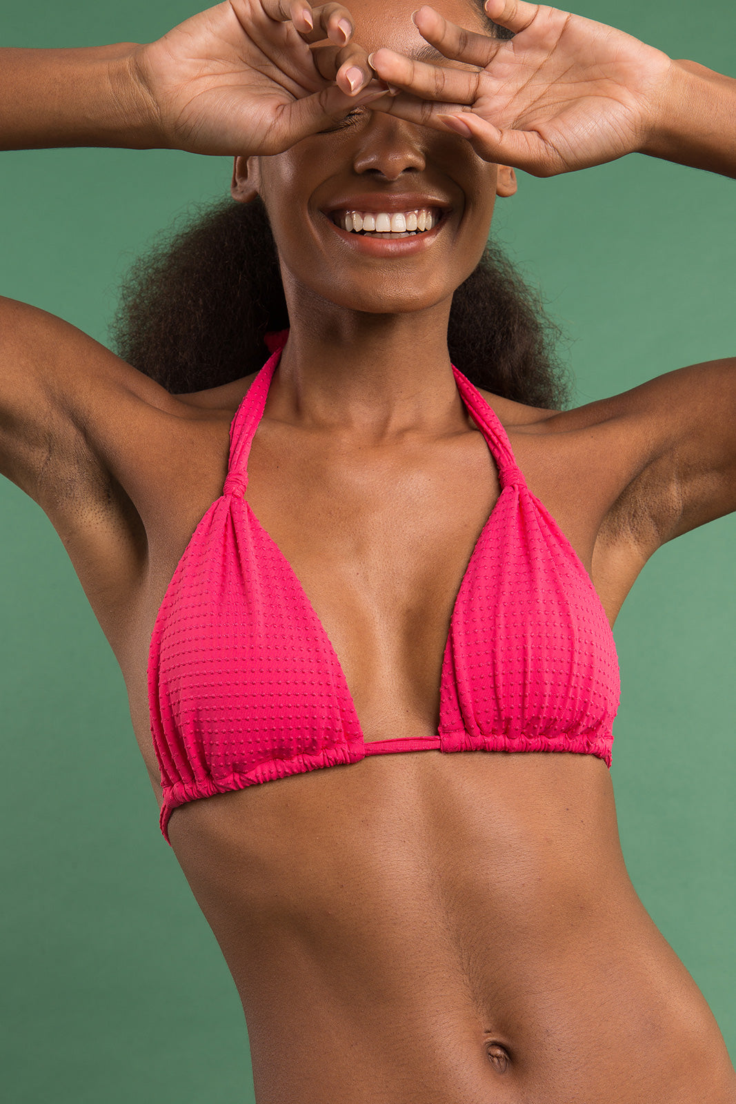 Mel Top Virtual Pink Dots in pink — back view | Belle Mar Swim
