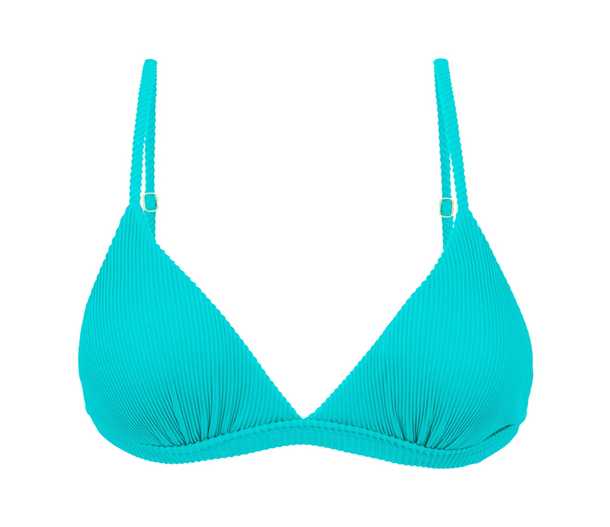 Rio de Sol Triangle Fixo Top Jade Cotele in teal — front view | Belle Mar Swim
