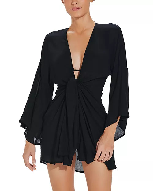 Solid Perola Short Cover Up Black