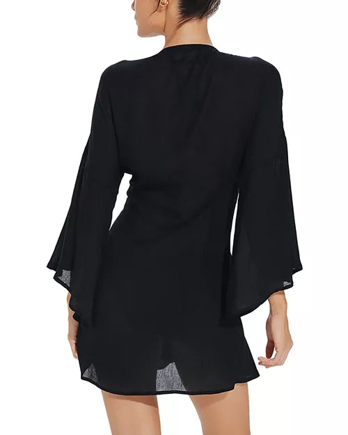 Solid Perola Short Cover Up Black