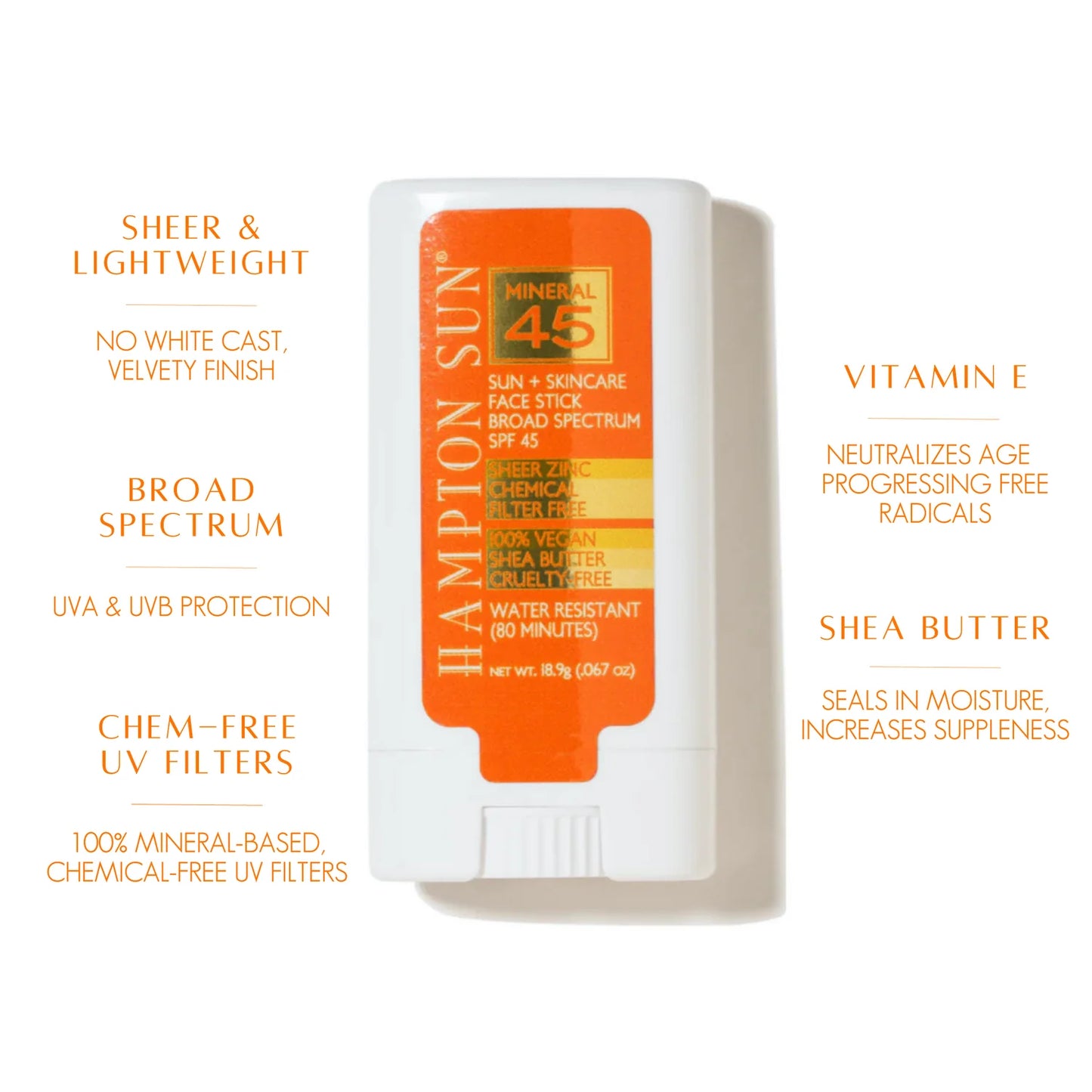 Hampton Sun SPF 45 Mineral Face Stick