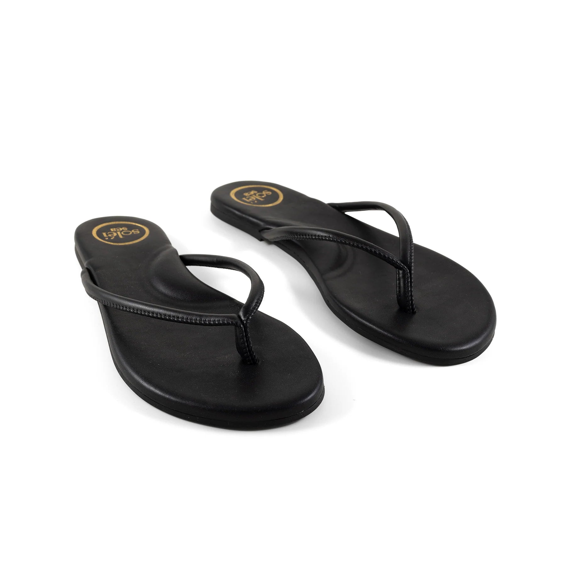 Vivie Sandal Black in black — styled view | Belle Mar Swim
