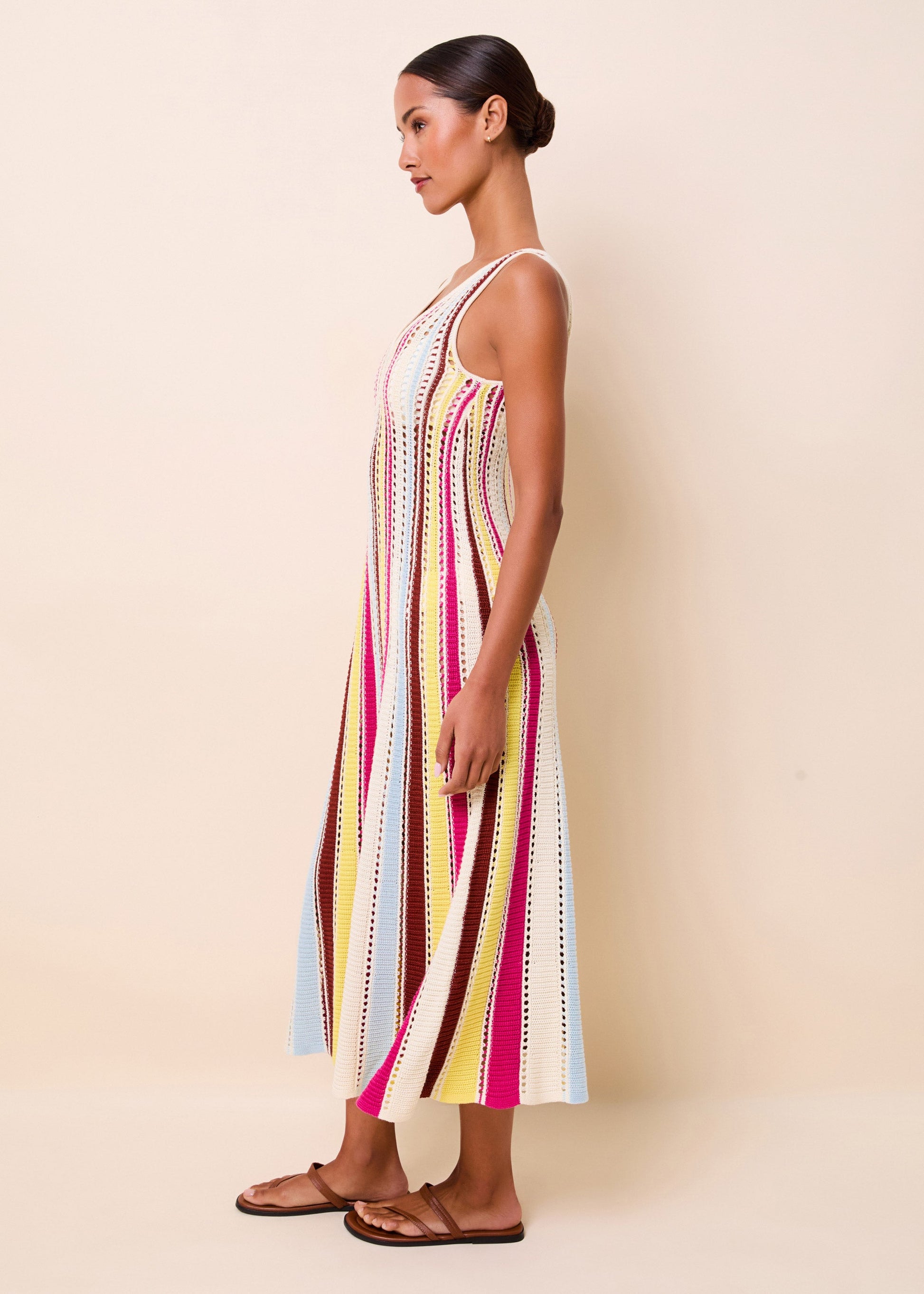 Velmira Dress Ladder Knit Symi Stripe - view