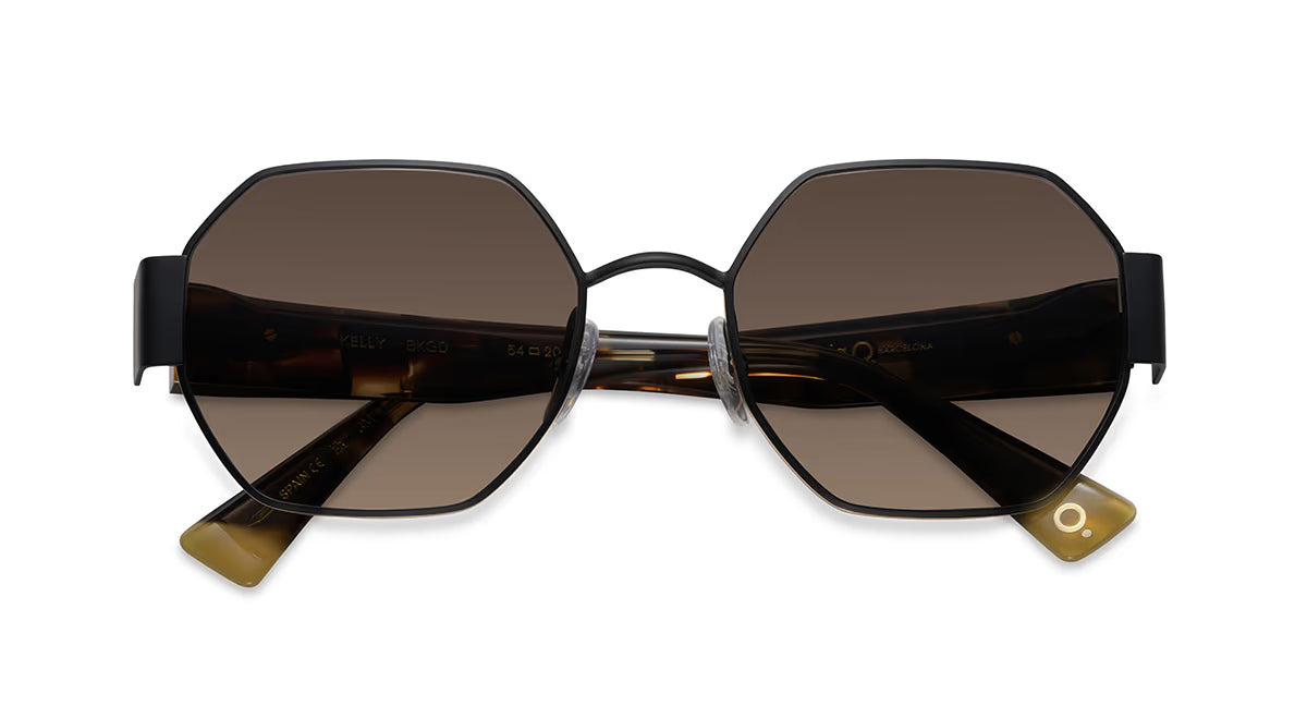 Etnia Barcelona Kelly Photochromic HD Black Gold in black — front view | Belle Mar Swim