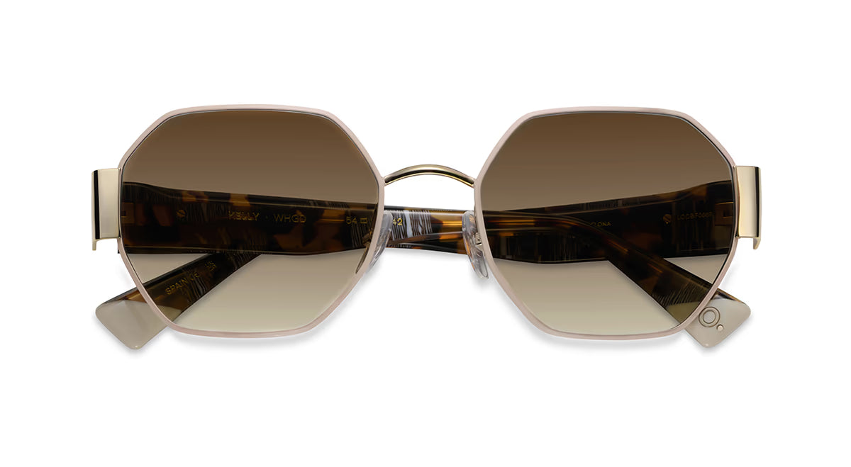 Etnia Barcelona Kelly Photochromic HD White Gold in white — front view | Belle Mar Swim