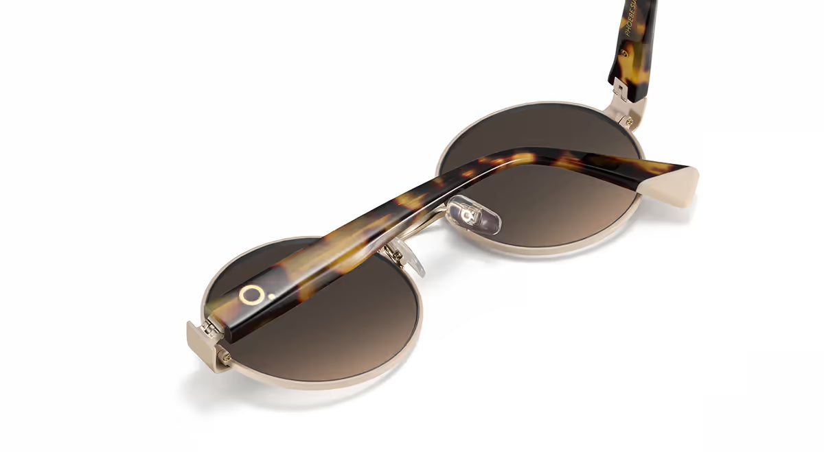Phoebe Photochromic HD White Havana in ivory — detail view | Belle Mar Swim